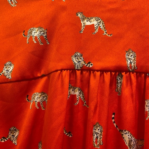 Orange Animal Print Blouse - Picture 3 of 5